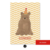 Partybär – Digitales Karten-Design - Sewando