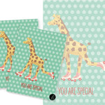 Sportliche Giraffe – Digitales Karten-Design - Sewando