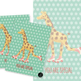Sportliche Giraffe – Digitales Karten-Design - Sewando