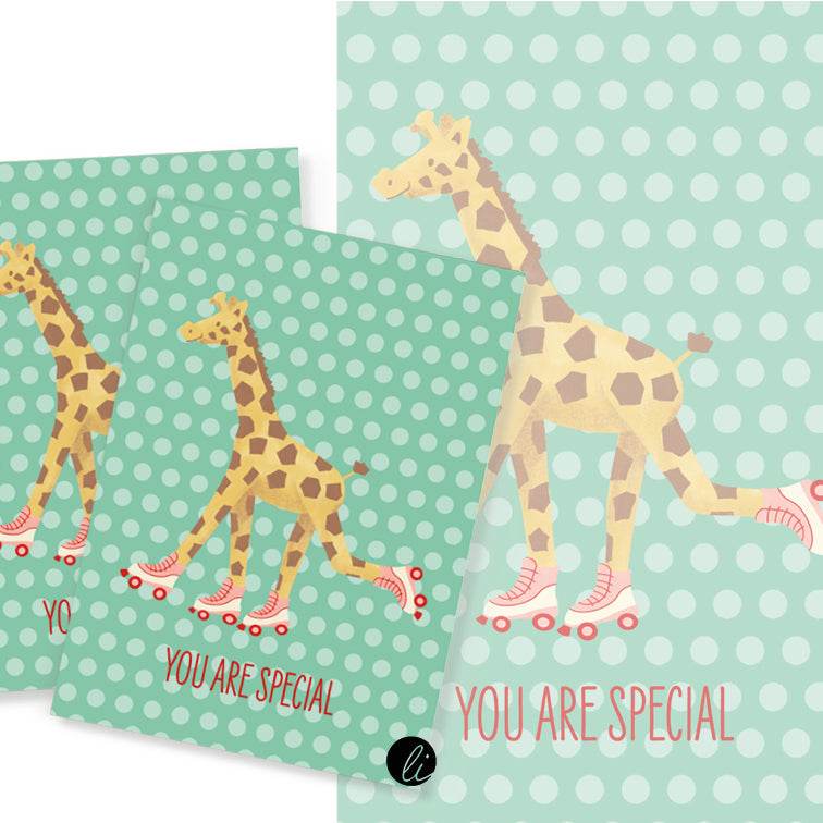 Sportliche Giraffe – Digitales Karten-Design - Sewando