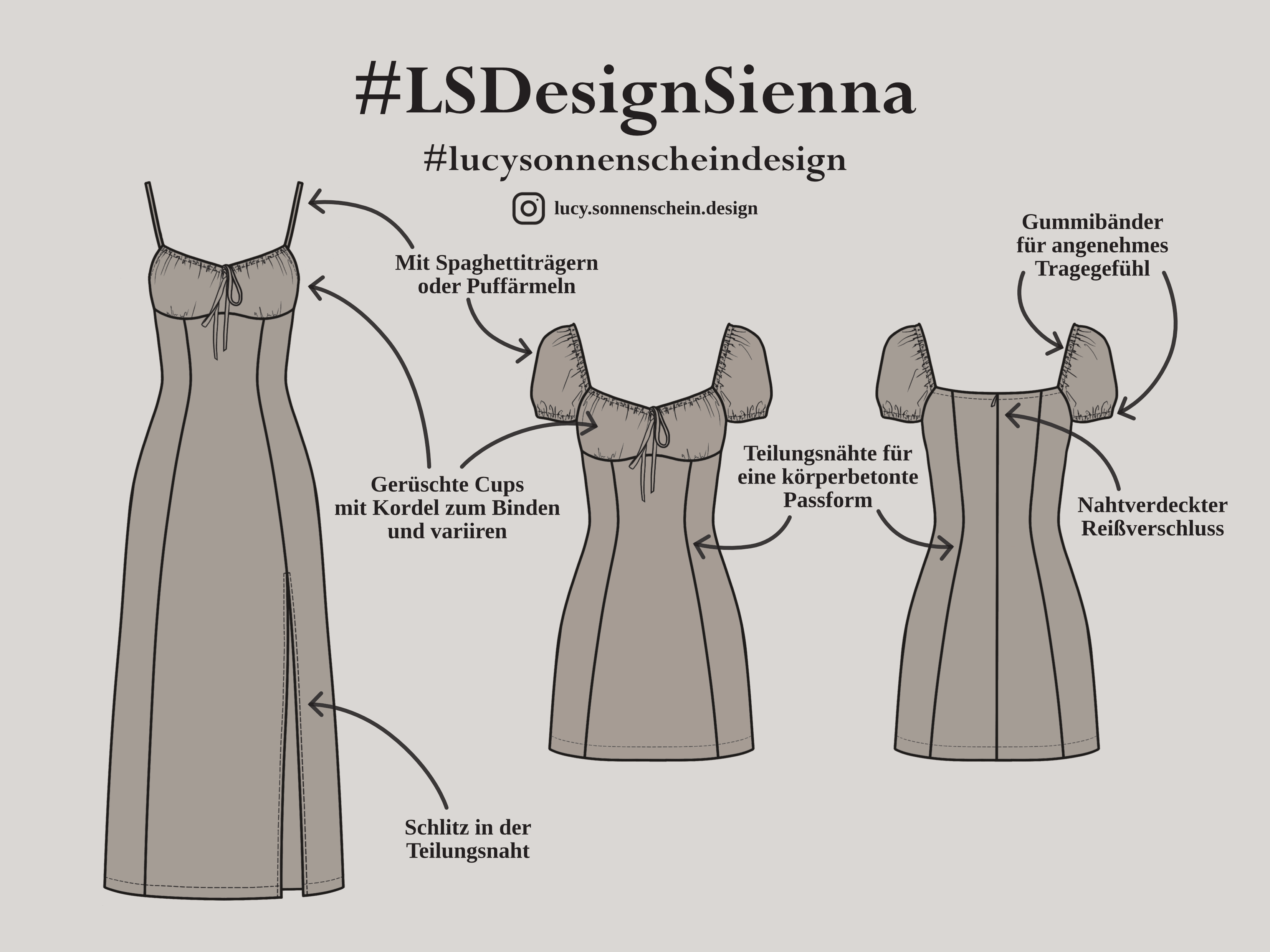 Sommerkleid - Sienna - Schnittmuster - Gr. 32-48 - Sewando