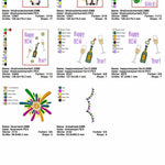 Stickdatei Set ITH Grußkarten Silvester Silvesterparty Gnom Happy New Year - Sewando
