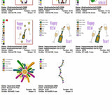 Stickdatei Set ITH Grußkarten Silvester Silvesterparty Gnom Happy New Year - Sewando