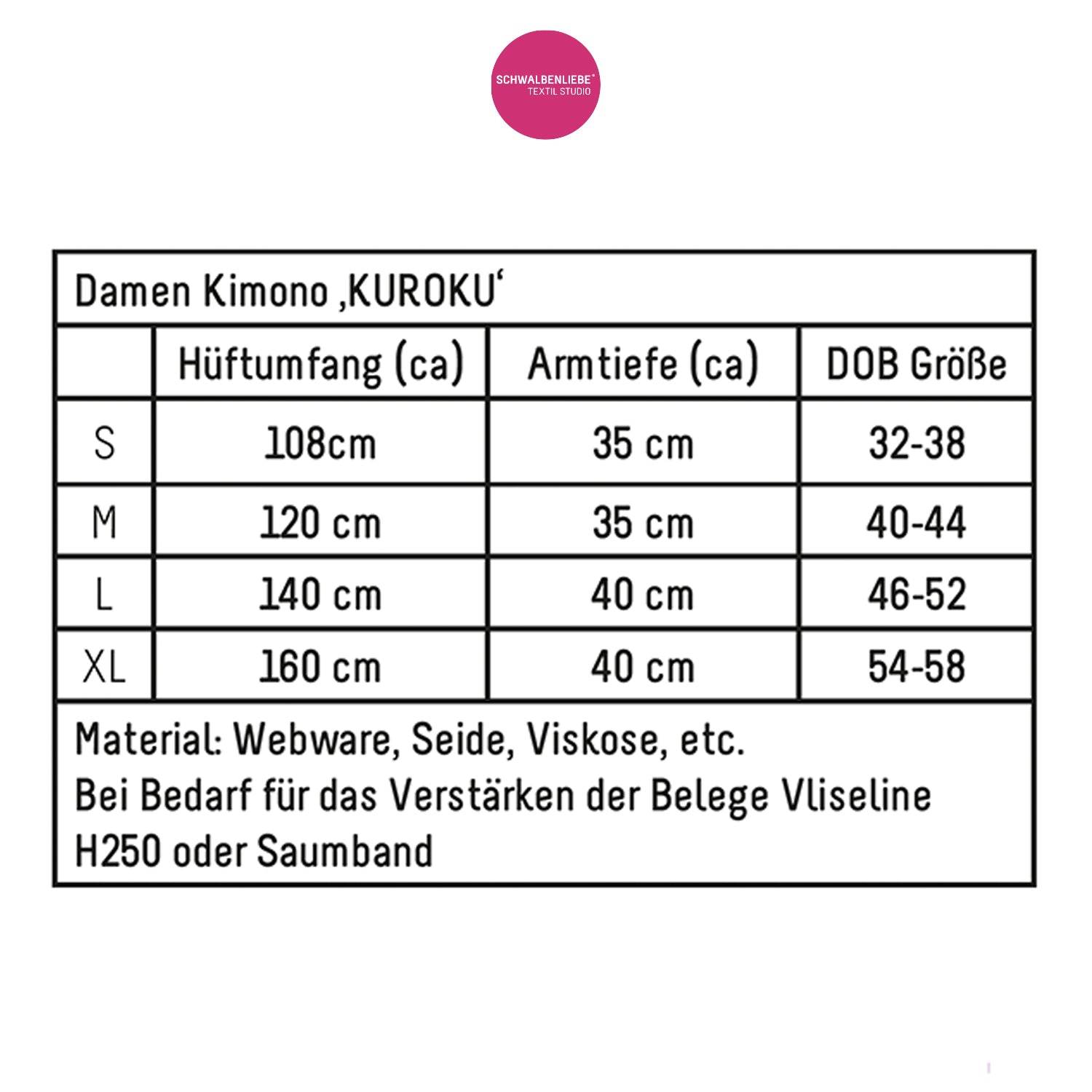 Kimono Kuroku | Schnittmuster + Anleitung für Damen | Gr.S - XL | Anfänger - Sewando