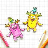 Digi Stamp Set "Monster mit Zopf" - Drucken | Basteln | Plotterdatei