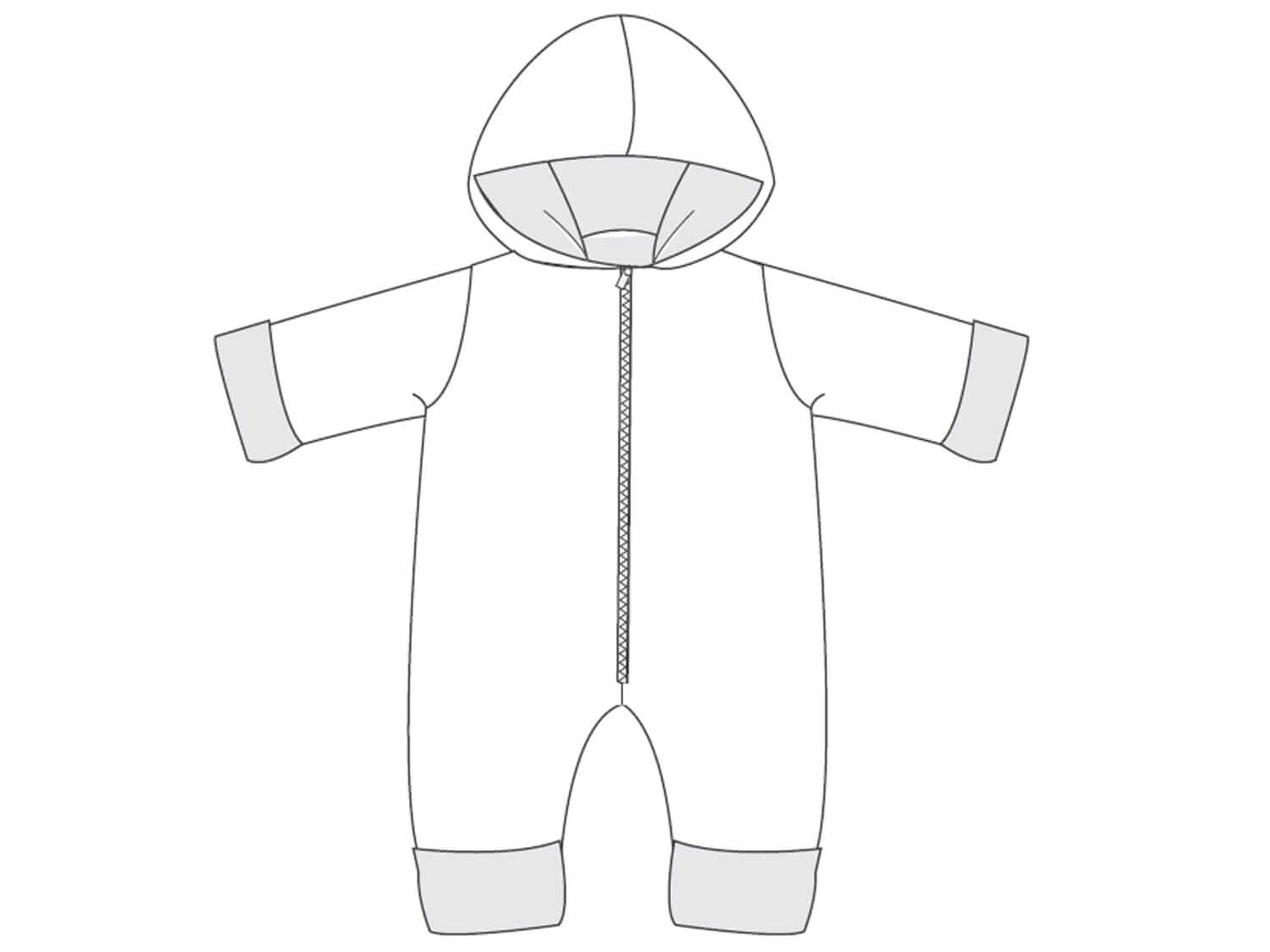 Digitales Nähmuster Baby Kleidung Design PDF Download Jumpsuit Kollektion Säuglingskleidung Nähprojekt Bundle Größenbereich Ein Monat bis Achtzehn Monate Reißverschluss Design Optionen Bündchen Variationen Komplette Anleitung Sofortiger Download Format