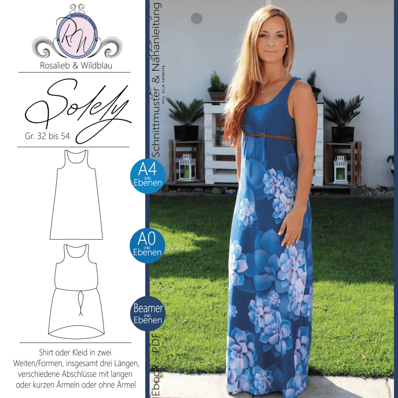 Schnittmuster Kleid Solely Gr. 32 bis 54 - Sewando