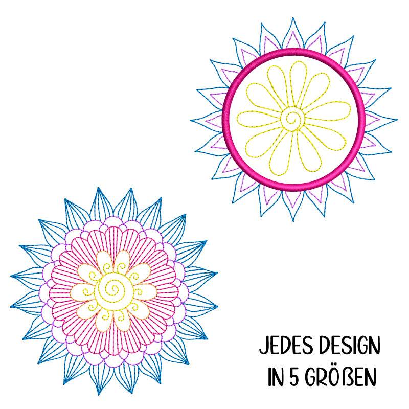 Stickdatei Set 8 Mandalas in jeweils 5 Größen - Sewando