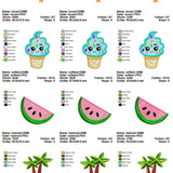 Stickdatei Set Sommermotive 10 Designs in je 3 Größen - Sewando