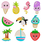 Stickdatei Set Sommermotive 10 Designs in je 3 Größen - Sewando