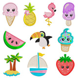 Stickdatei Set Sommermotive 10 Designs in je 3 Größen - Sewando