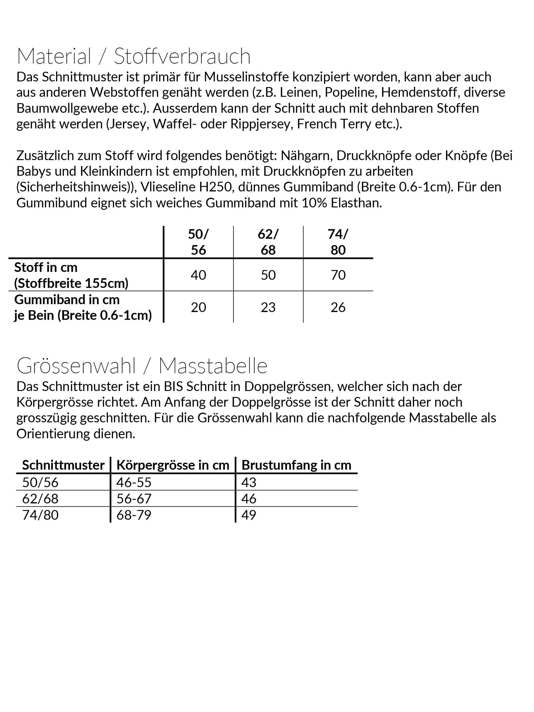 Sommerliebling: Romper & Kleid, Schnittmuster Grösse 50-80 - Sewando