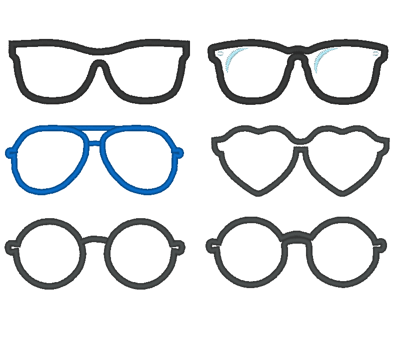 Stickdatei - Sonnenbrille Stoffapplikation für Kuscheltiere Kissen Bettschlagen - Sewando