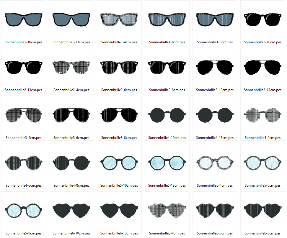 Stickdatei - Sonnenbrille gefüllt für Kuscheltiere Kissen Bettschlagen - Sewando