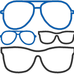 Stickdatei - Sonnenbrille Stoffapplikation für Kuscheltiere Kissen Bettschlagen - Sewando