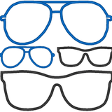 Stickdatei - Sonnenbrille Stoffapplikation für Kuscheltiere Kissen Bettschlagen - Sewando
