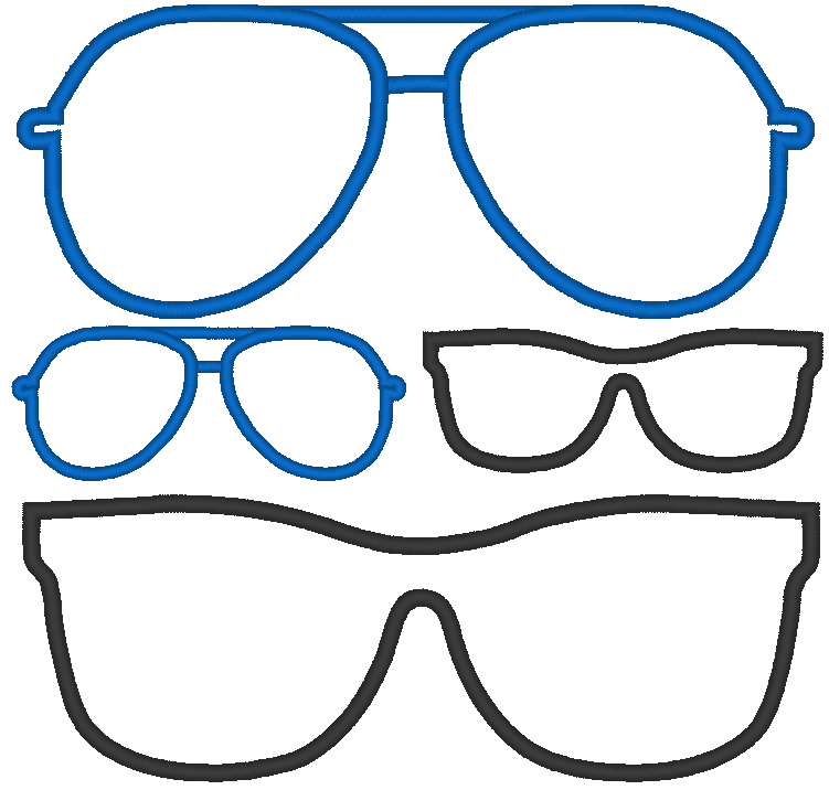 Stickdatei - Sonnenbrille Stoffapplikation für Kuscheltiere Kissen Bettschlagen - Sewando