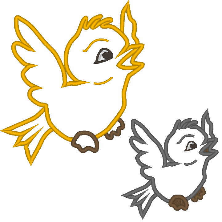 Stickdatei frecher Spatz Vogel - Sewando