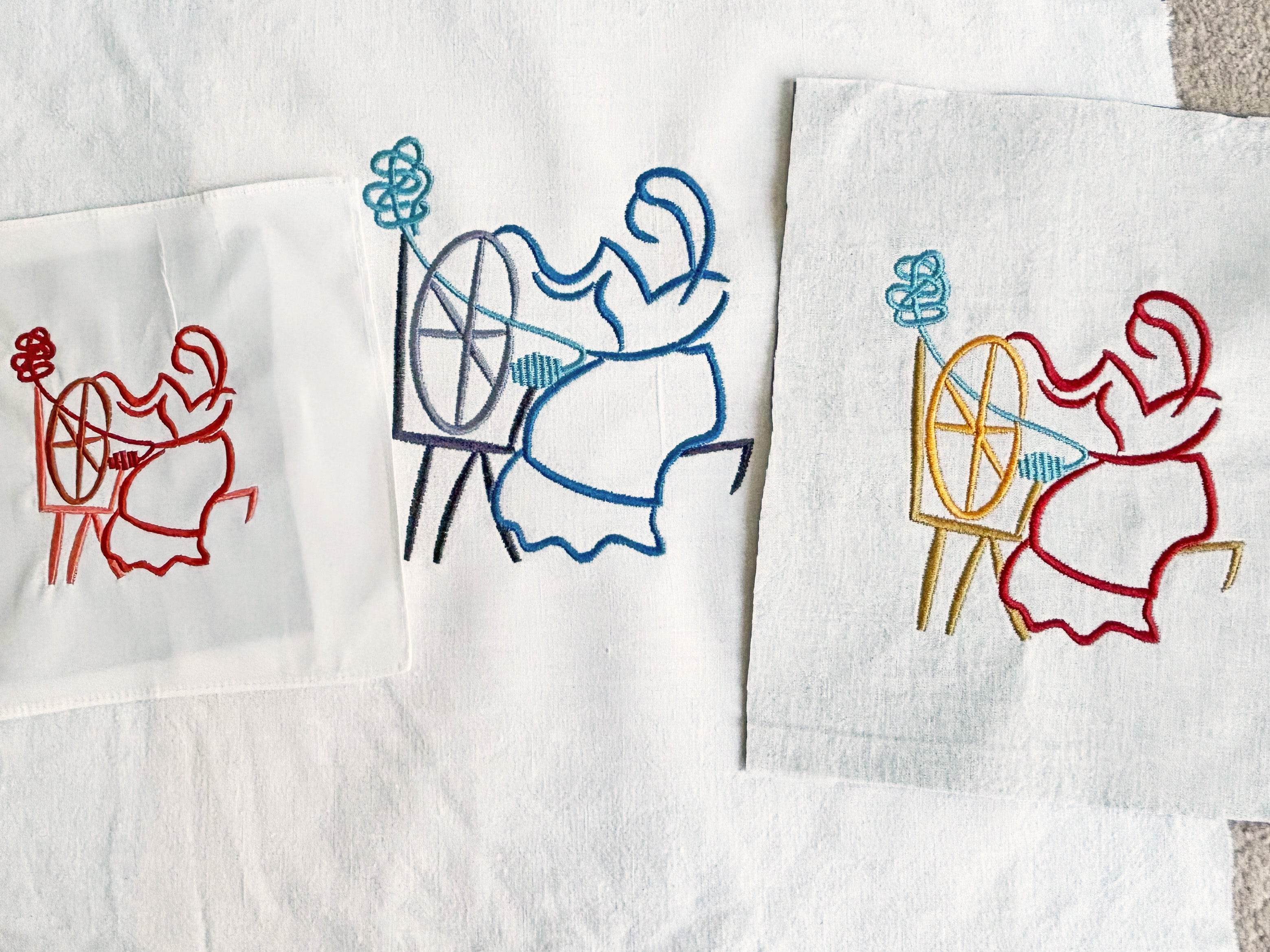 3x Stickdatei Spinnerin in Satinstick - Sewando