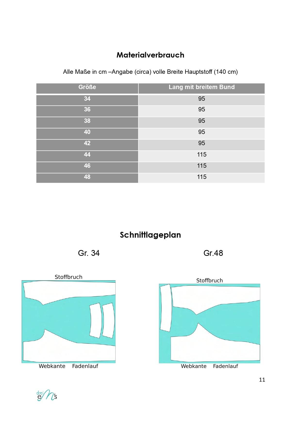 Schnittmuster Leggins ISTRANA Gr. 34-48 : - Sewando