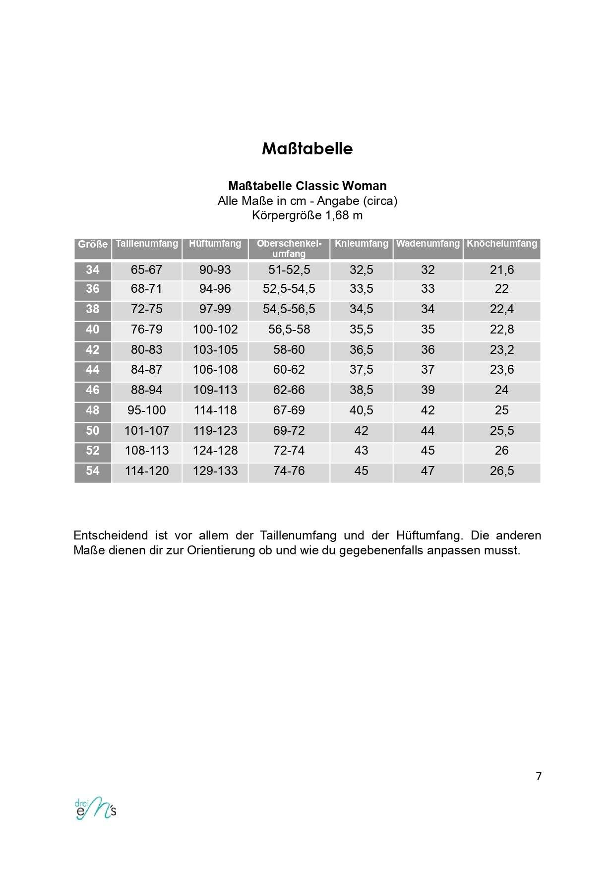 Schnittmuster Leggins ISTRANA Gr. 34-48 : - Sewando
