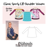 Schnittmuster Shirt "Sporty Off-Shoulder Woman" Gr. 32-54