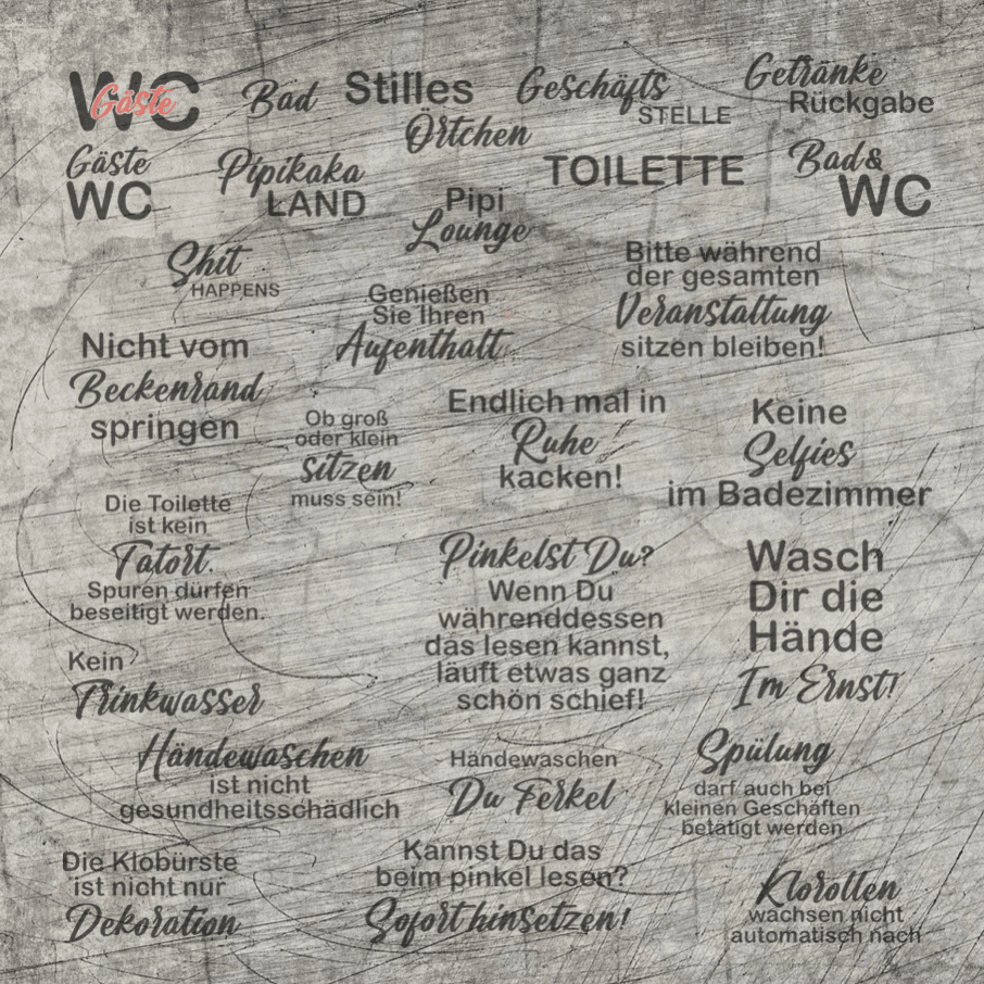 *Sprüche für Bad und WC* – Plotterdatei - Sewando