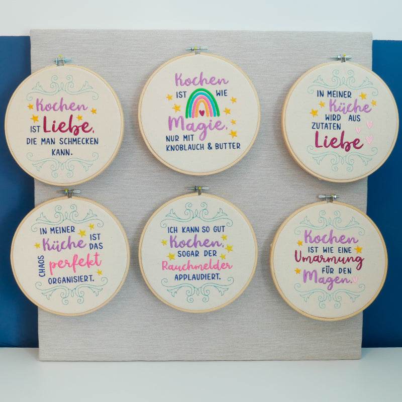 Stickdatei-Set mit Sprüchen zum Thema Küche & Kochen - Sewando