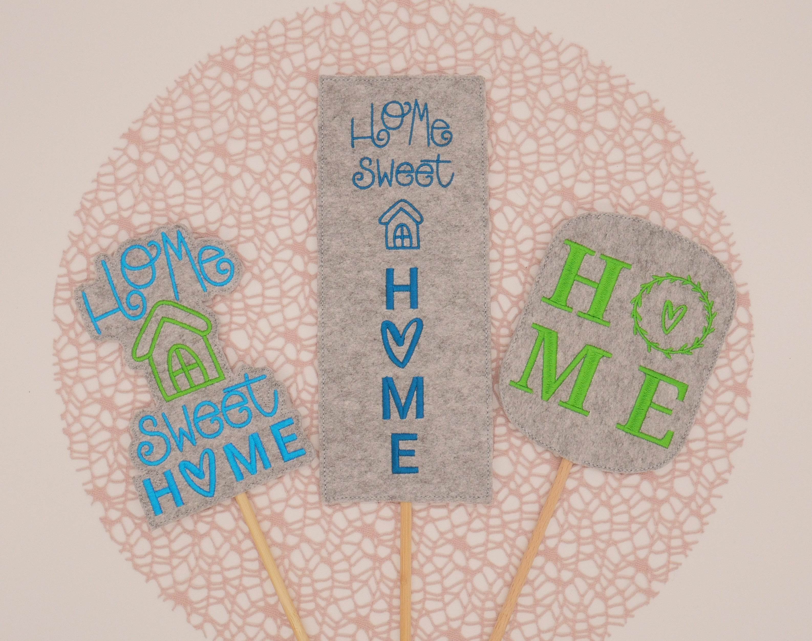 Stickdatei Set Home Deko Schriftzüge und Stabdeko - Sewando