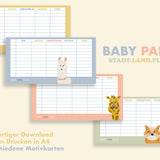 Druckvorlage Babyparty Spiel Stadt Land Fluss