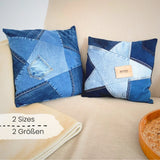 Schnittmuster, Sternen-Kissen nähen mit Hotelverschluss, Jeans Upcycling , 2 Größen: 35 × 35 cm und 40 × 40 cm
