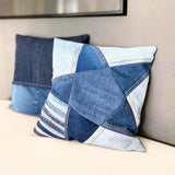 Schnittmuster, Sternen-Kissen nähen mit Hotelverschluss, Jeans Upcycling , 2 Größen: 35 × 35 cm und 40 × 40 cm