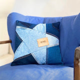 Schnittmuster, Sternen-Kissen nähen mit Hotelverschluss, Jeans Upcycling , 2 Größen: 35 × 35 cm und 40 × 40 cm
