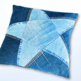 Schnittmuster, Sternen-Kissen nähen mit Hotelverschluss, Jeans Upcycling , 2 Größen: 35 × 35 cm und 40 × 40 cm