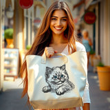 Stickdatei Katze "Cilly" - realistisch - FÜR HELLE STOFFE