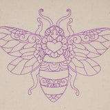 Stickdatei Set 4 Bienen sommerliche Linart Stickerei - Sewando
