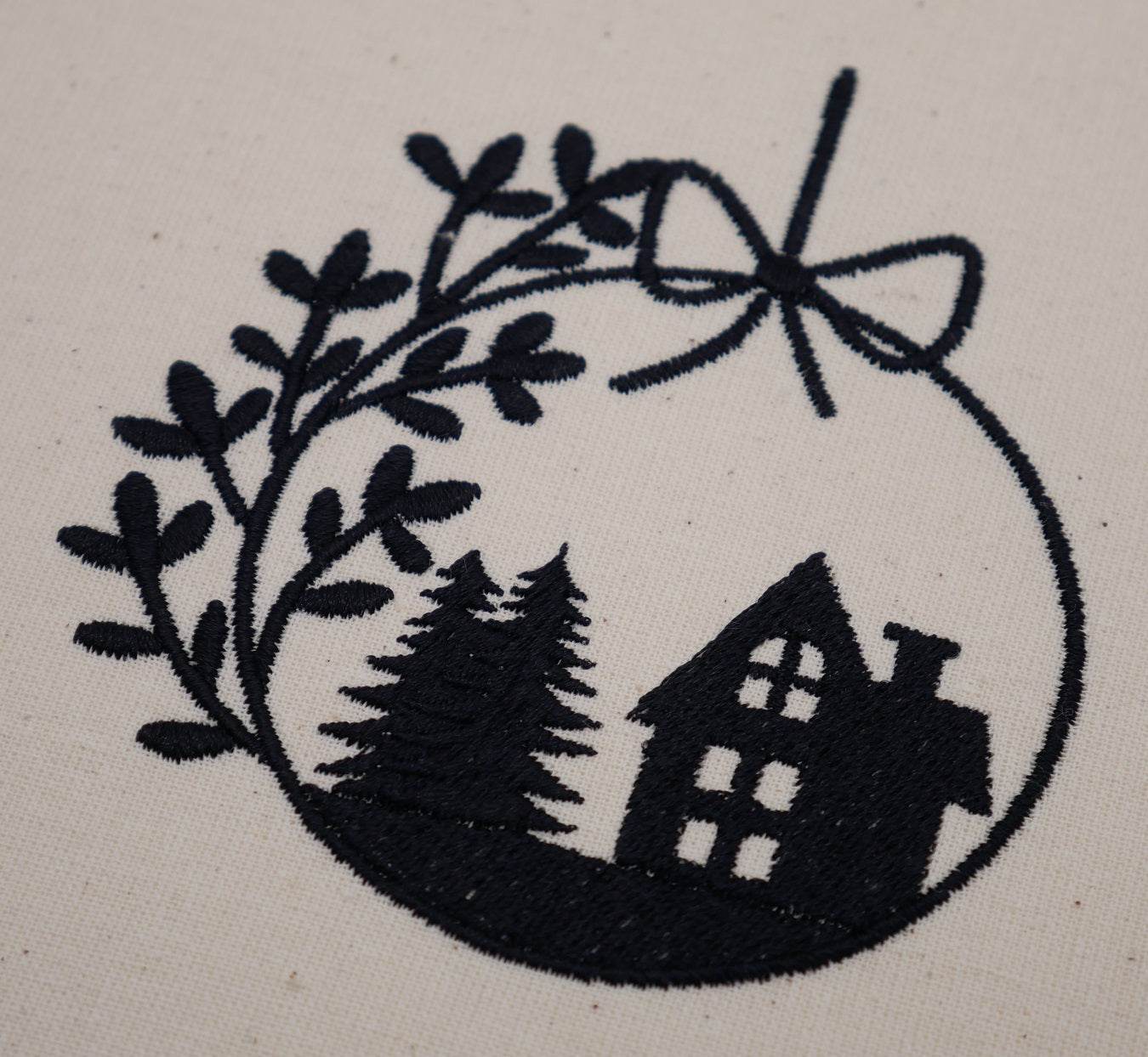 Stickdatei Set weihnachtliche Sillhouetten Scherenschnitt mit Schriftzügen + ITH Anhänger - Sewando