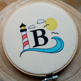 Stickdatei Set Maritimes Alphabet Split Monogramm in 3 Größen - Sewando