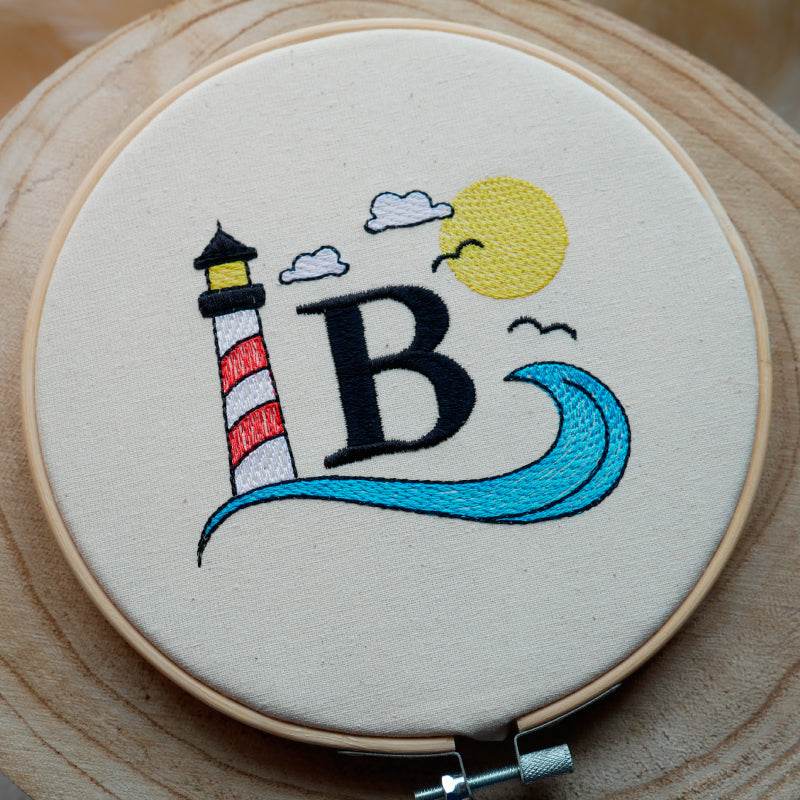 Stickdatei Set Maritimes Alphabet Split Monogramm in 3 Größen - Sewando