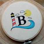 Stickdatei Set Maritimes Alphabet Split Monogramm in 3 Größen - Sewando