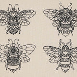 Stickdatei Set 4 Bienen sommerliche Linart Stickerei - Sewando