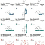 Stickdatei Set Danke ITH Schokohüllen, ITH Grußkarte, Anhänger und Einzelmotive - Sewando