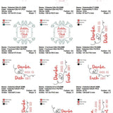 Stickdatei Set Danke ITH Schokohüllen, ITH Grußkarte, Anhänger und Einzelmotive - Sewando