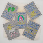 Stickdatei Set ITH Sternchenkarten Grußkarten mit Trauersprüchen für Sterneneltern + Einzelmotive - Sewando