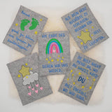 Stickdatei Set ITH Sternchenkarten Grußkarten mit Trauersprüchen für Sterneneltern + Einzelmotive - Sewando