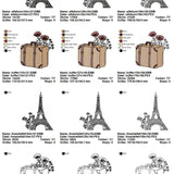 Stickdatei Set Reise Eifelturm Freiheisstatue Turm von Pisa Koffer - Sewando