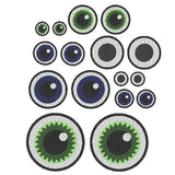 runde Augen für Kuscheltiere Bettschlagen Stickdatei