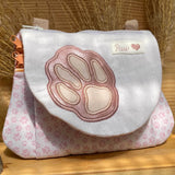Stickdatei Tasche Big Paw 15x21, In The Hoop Bag mit 3 Reißverschlusstaschen - Sewando