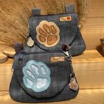 Stickdatei Tasche Big Paw 13x18, In The Hoop Bag mit 3 Reißverschlusstaschen - Sewando