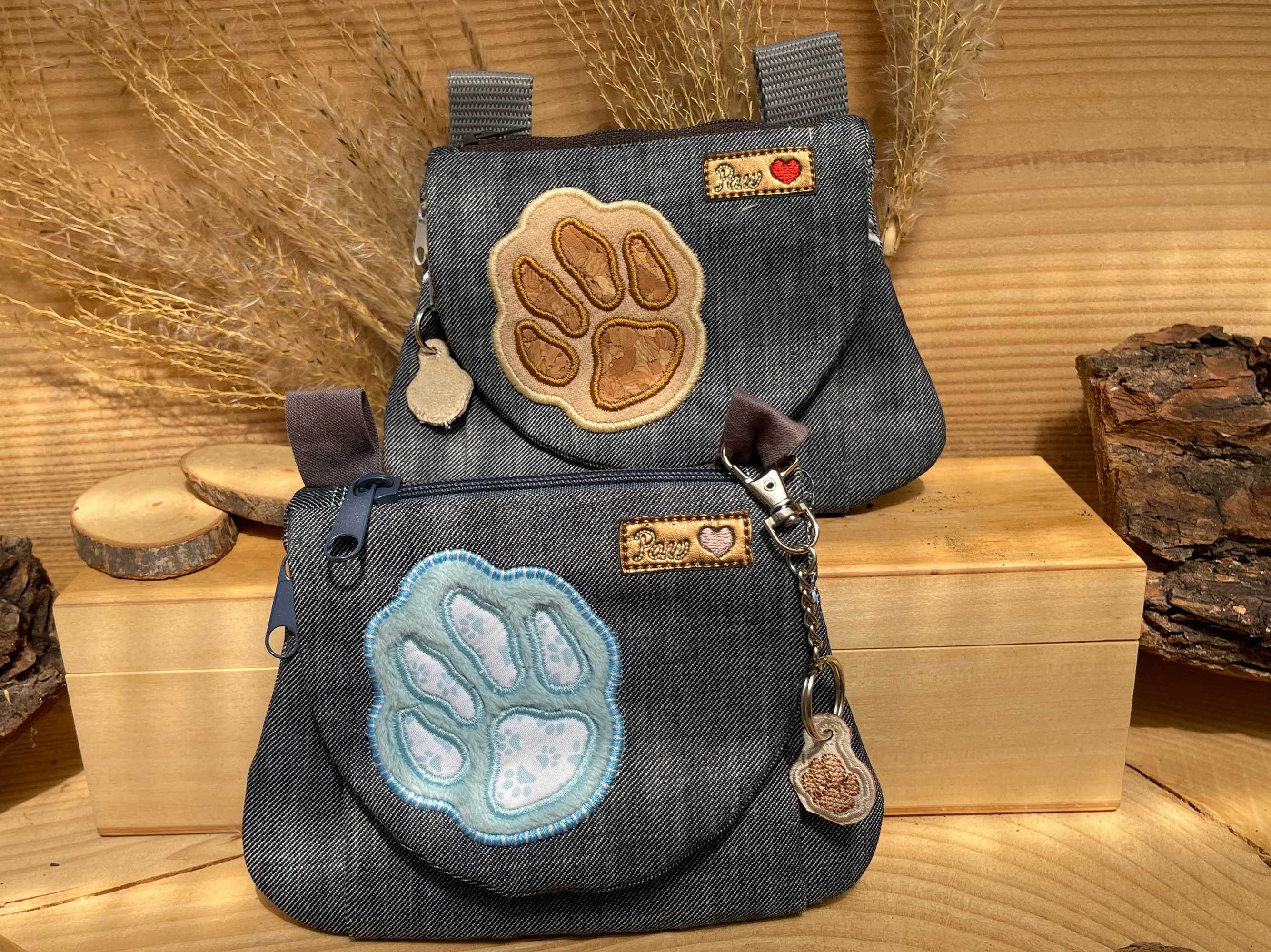Stickdatei Tasche Big Paw 13x18, In The Hoop Bag mit 3 Reißverschlusstaschen - Sewando
